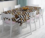 - realhomesMasa3164 - Realhomes  Kurukafa Desenli Geometrik Leke Tutmaz Masa Örtüsü Realhomes