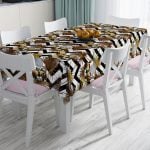 Mavi Zeminde Tropikal Objeler Modern Leke Tutmaz Masa Örtüsü Realhomes