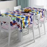 Kurukafa Desenli Geometrik Leke Tutmaz Masa Örtüsü Realhomes