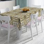 Pembe Altın Varaklı Ogea Desenli Dekoratif Leke Tutmaz Masa Örtüsü Realhomes