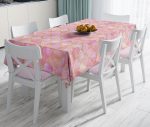 - realhomesMasa3186 - Realhomes  Pudra Zeminli Ogea Desenli Özel Tasarım Modern Leke Tutmaz Masa Örtüsü Realhomes