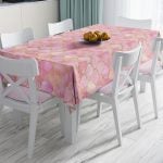 Siyah Zeminde 3D Çiçekler Temalı Modern Leke Tutmaz Masa Örtüsü Realhomes