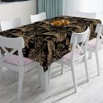Zebra Desenli Altın Detaylı Modern Leke Tutmaz Masa Örtüsü Realhomes