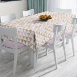 Zebra Desenli Altın Detaylı Modern Leke Tutmaz Masa Örtüsü Realhomes