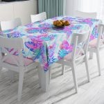 Pudra Renkli Üçgen Zeminli Modern Leke Tutmaz Masa Örtüsü Realhomes