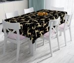 - realhomesMasa3215 - Realhomes  Altın Detaylı Geyikler Desenli Modern Leke Tutmaz Masa Örtüsü Realhomes