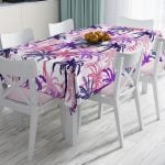 Altın Detaylı 3D Yaprak Desenli Modern Leke Tutmaz Masa Örtüsü Realhomes