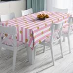 Siyah Zeminde Palmiye Yaprakları Özel Tasarım Leke Tutmaz Masa Örtüsü Realhomes