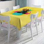 Siyah Zeminde Palmiye Yaprakları Özel Tasarım Leke Tutmaz Masa Örtüsü Realhomes