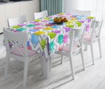 - realhomesMasa3240 - Realhomes  Gri Zigzag Desenli Ananaslar Modern Leke Tutmaz Masa Örtüsü Realhomes