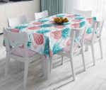 - realhomesMasa3242 - Realhomes  Renkli Zeminli Ananaslar Özel Tasarım Leke Tutmaz Masa Örtüsü Realhomes