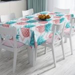 Gri Zigzag Desenli Ananaslar Modern Leke Tutmaz Masa Örtüsü Realhomes