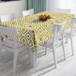 Mermer Zeminli Geometrik Detaylı Modern Leke Tutmaz Masa Örtüsü Realhomes