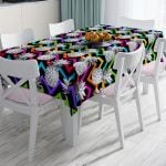 Renkli Sonbahar Yaprakları Özel Tasarımlı Modern Leke Tutmaz Masa Örtüsü Realhomes
