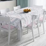 Mermer Zeminli Geometrik Tasarımlı Leke Tutmaz Masa Örtüsü Realhomes