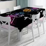 Siyah Zeminli Renkli Ananaslar Özel Tasarım Leke Tutmaz Masa Örtüsü Realhomes