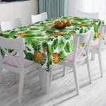 Renkli Zigzag Desenli Ananaslar Modern Tasarımlı Leke Tutmaz Masa Örtüsü Realhomes