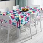Summer Tropikal Desenli Özel Tasarımlı Leke Tutmaz Masa Örtüsü Realhomes