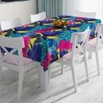 Altın Renkli Geometrik Desenli Özel Tasarım Leke Tutmaz Masa Örtüsü Realhomes