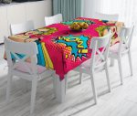 - realhomesMasa3278 - Realhomes  Pempe Pop Art Wow Tasarımlı Dekoratif Leke Tutmaz Masa Örtüsü Realhomes