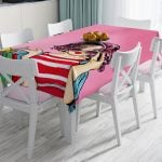 Sarı Puanlı Popart Desenli Dekoratif Leke Tutmaz Masa Örtüsü Realhomes