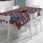 Lacivert Zeminli Amazon Ormanları Temalı Modern Leke Tutmaz Masa Örtüsü Realhomes