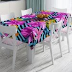 Özel Tasarım Crafts Motifli Dijital Baskılı Dekoratif Leke Tutmaz Masa Örtüsü Realhomes