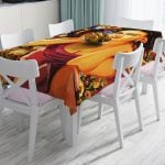 Balerin Kız Çizimli Dijital Baskılı 3D Dekoratif Leke Tutmaz Masa Örtüsü Realhomes