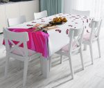 - realhomesMasa3379 - Realhomes  Balerin Kız Çizimli Dijital Baskılı 3D Dekoratif Leke Tutmaz Masa Örtüsü Realhomes