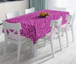 - realhomesMasa3381 - Realhomes  Pembe Zeminli Pink Yazılı Dekoratif Leke Tutmaz Masa Örtüsü Realhomes