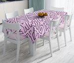 - realhomesMasa3397 - Realhomes  Açık Pempe Pink Yazılı Modern Dekoratif Leke Tutmaz Masa Örtüsü Realhomes