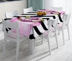 - realhomesMasa3399 - Realhomes  Coco Pops Pempe Siyah Tasarımlı Modern Dekoratif Leke Tutmaz Masa Örtüsü Realhomes