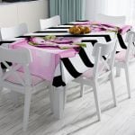 Açık Pempe Pink Yazılı Modern Dekoratif Leke Tutmaz Masa Örtüsü Realhomes