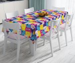 - realhomesMasa3558 - Realhomes  Renkli Kedicikler Çocuk Odası Özel Tasarım Leke Tutmaz Masa Örtüsü Realhomes