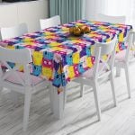 Gri Zeminli Kar Taneleri Temalı Modern Tasarım Dekoratif Leke Tutmaz Masa Örtüsü Realhomes