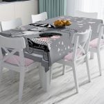 Çiçek Temalı Dijital Baskılı Dekoratif Leke Tutmaz Masa Örtüsü Realhomes