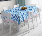 - realhomesMasa772 - Realhomes  Zigzag Desen Dijital Baskılı Dekoratif Leke Tutmaz Masa Örtüsü Realhomes