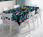 - realhomesMasa912 - Realhomes  Çiçek Desenli Dijital Baskılı Leke Tutmaz Masa Örtüsü Realhomes