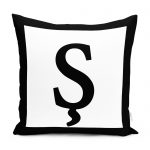 RealHomes Siyah Beyaz T Harfli Yastık Kırlent Kılıfı Realhomes