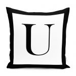 RealHomes Siyah Beyaz S Harfli Yastık Kırlent Kılıfı Realhomes