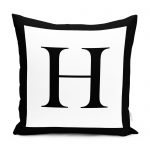 RealHomes Siyah Beyaz İ Harfli Yastık Kırlent Kılıfı Realhomes
