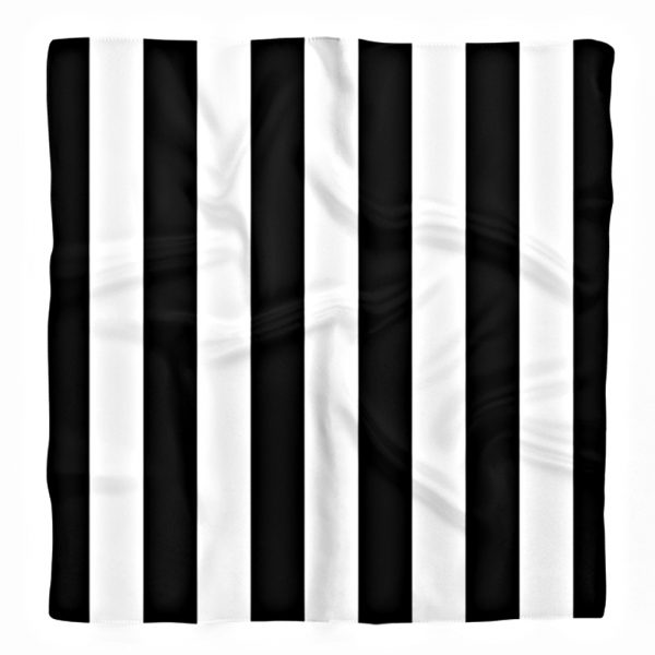Siyah Beyaz Şeritler Dijital Baskılı İpeksi Twill Eşarp Realhomes