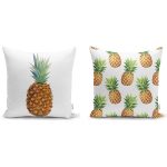 Renkli Ananas 2'li Yastık Kırlent Kılıf Seti Realhomes