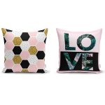 Beyaz Zemin Geyikli Dekoratif 2'li Yastık Kırlent Kılıf Seti Realhomes