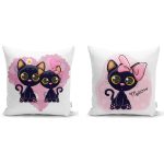 Sevimli Kediler 2'li Yastık Kırlent Kılıf Seti Realhomes