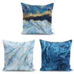 Gri Zemin Dekoratif 3'lü Yastık Kırlent Kılıf Seti Realhomes