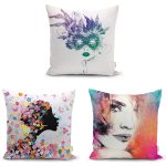 Yılbası Temalı Dekoratif 3'lü Yastık Kırlent Kılıf Seti Realhomes