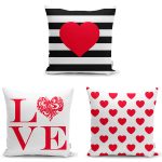 Sulu Boya Çiçekler 3'lü Yastık Kırlent Kılıf Seti Realhomes