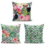 Soft Zeminli Geometrik 3'lü Yastık Kırlent Kılıf Seti Realhomes