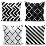 Dekoratif Kilim Desenli 4'lü Yastık Kırlent Kılıf Seti Realhomes